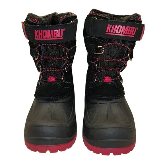 Khombu Black & Red Kids Winter Snow Boots Size 13 - Picture 3 of 11